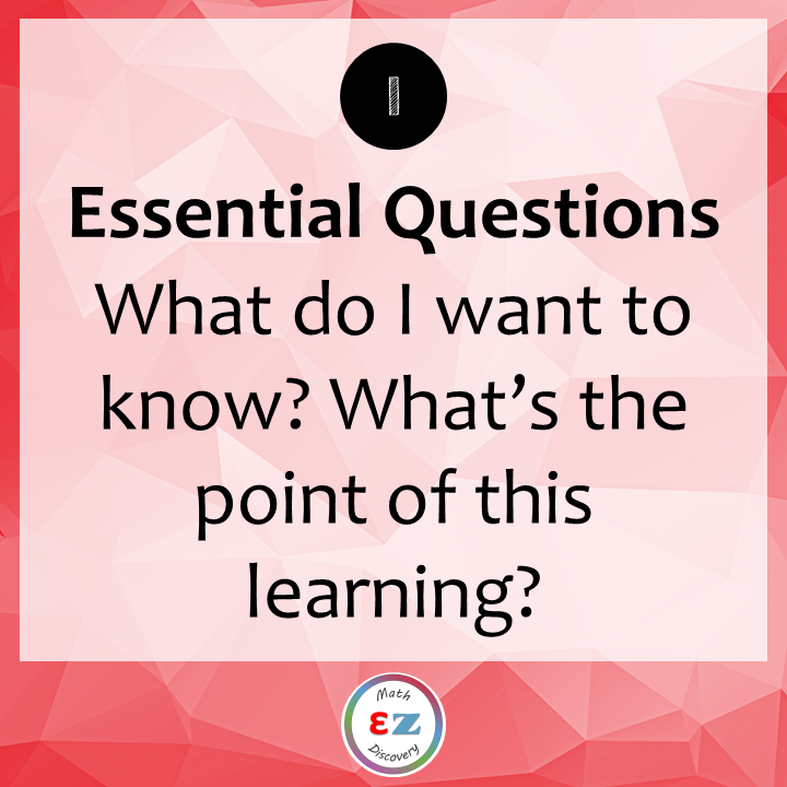 Essential Questions: What do I want to know? What's the point of this learning?